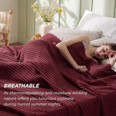 Viscos Cotton Thermal Blanket Blanket Burgundy